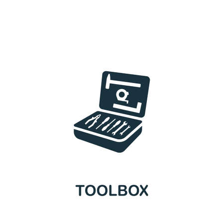 Toolbox icon. Monochrome simple icon for templates, web design and infographicsのイラスト素材
