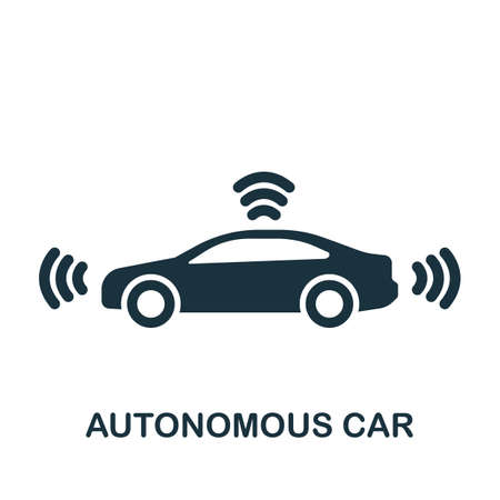 Autonomous Car icon. Monochrome simple icon for templates, web design and infographicsのイラスト素材
