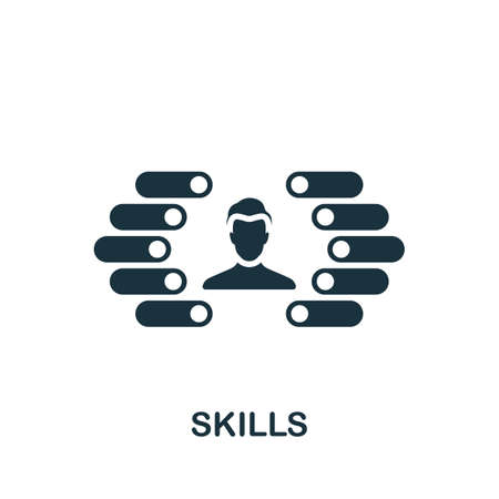 Skills icon. Monochrome simple icon for templates, web design and infographicsのイラスト素材