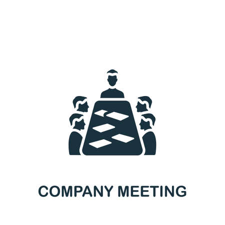 Company Meeting icon. Monochrome simple icon for templates, web design and infographicsのイラスト素材