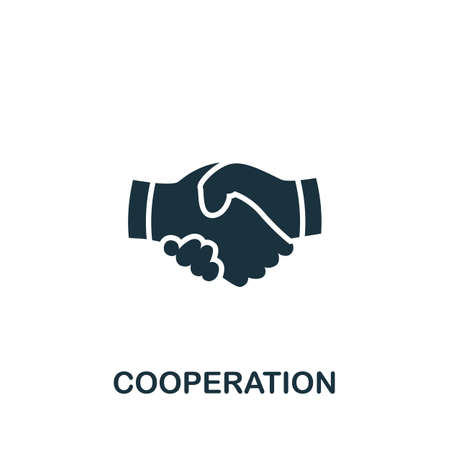 Cooperation icon. Monochrome simple icon for templates, web design and infographicsのイラスト素材