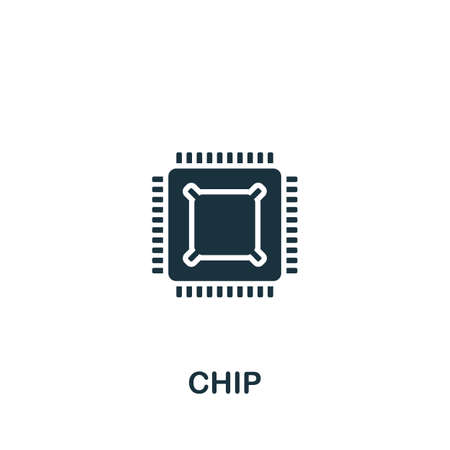Chip icon. Monochrome simple icon for templates, web design and infographicsのイラスト素材