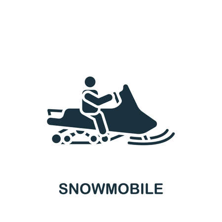 Snowmobile icon. Monochrome simple icon for templates, web design and infographicsのイラスト素材
