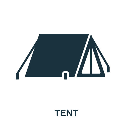 Tent icon. Monochrome simple Tent icon for templates, web design and infographicsのイラスト素材