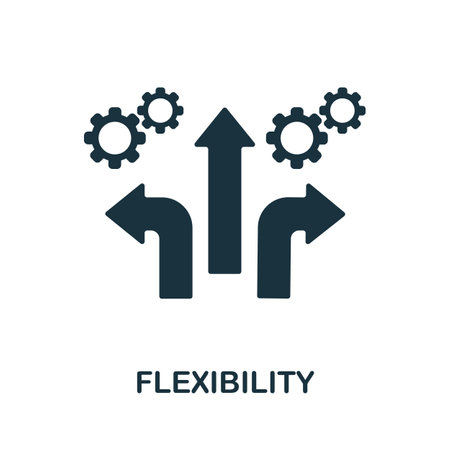 Flexibility icon. Monochrome simple Flexibility icon for templates, web design and infographicsのイラスト素材