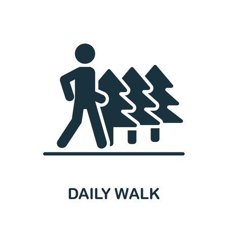 Daily Walk icon. Monochrome simple Daily Walk icon for templates, web design and infographicsのイラスト素材