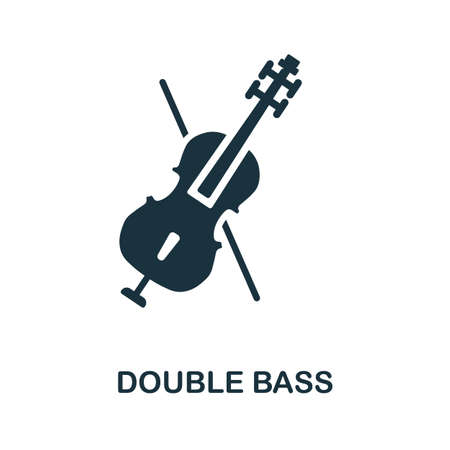 Double Bass icon. Simple element from musical instruments collection. Creative Double Bass icon for web design, templates, infographics and moreのイラスト素材