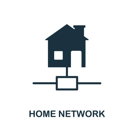 Home Network flat icon. Colored element sign from networking collection. Flat Home Network icon sign for web design, infographics and more.のイラスト素材