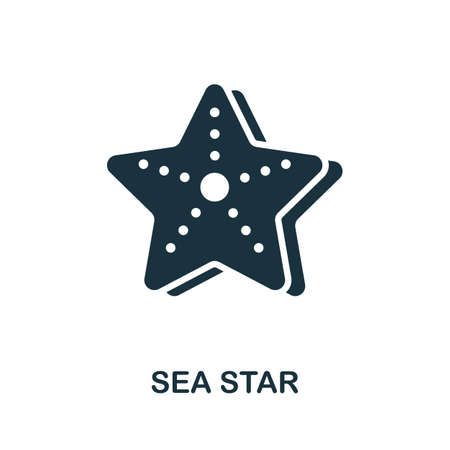 Sea Star icon. Monochrome simple Sea Star icon for templates, web design and infographicsのイラスト素材