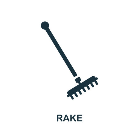 Rake icon. Monochrome simple Rake icon for templates, web design and infographicsのイラスト素材