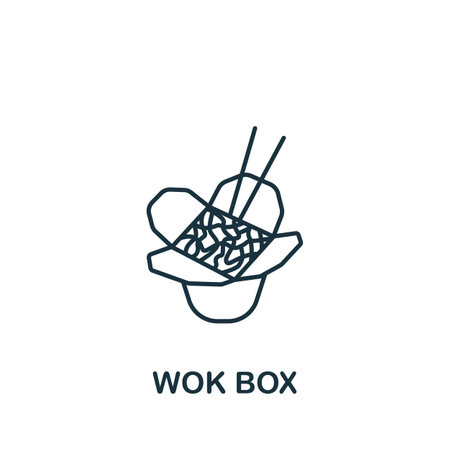 Wok Box icon. Line simple icon for templates, web design and infographicsのイラスト素材