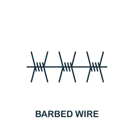 Barbed Wire icon. Line simple line War icon for templates, web design and infographicsのイラスト素材