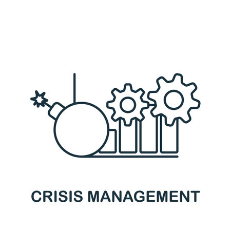 Crisis Management icon. Line simple Community icon for templates, web design and infographicsのイラスト素材