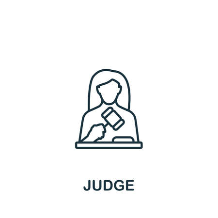 Judge icon. Line simple line Crime icon for templates, web design and infographicsのイラスト素材