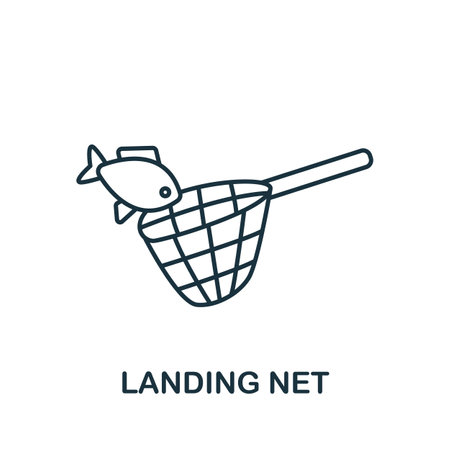 Landing Net icon. Line simple Fishing icon for templates, web design and infographicsのイラスト素材