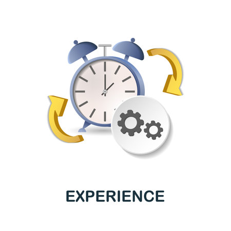 Experience icon. 3d illustration from brain procces collection. Creative Experience 3d icon for web design, templates, infographics and moreのイラスト素材