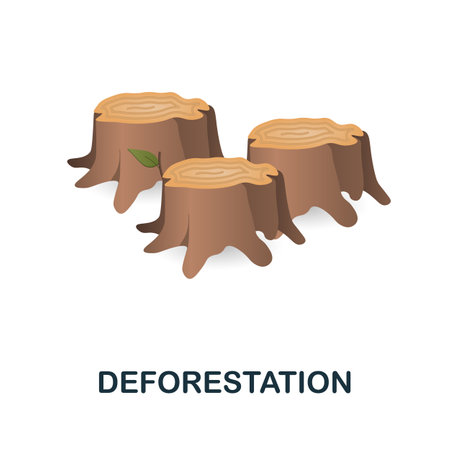 Deforestation icon. 3d illustration from climate change collection. Creative Deforestation 3d icon for web design, templates, infographics and moreのイラスト素材