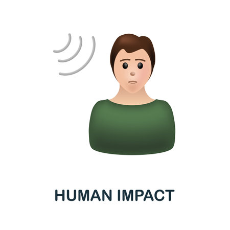Human Impact icon. 3d illustration from climate change collection. Creative Human Impact 3d icon for web design, templates, infographics and moreのイラスト素材