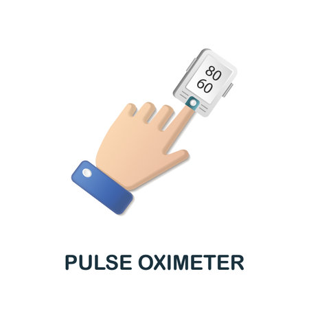 Pulse Oximeter icon. 3d illustration from measuring collection. Creative Pulse Oximeter 3d icon for web design, templates, infographics and moreのイラスト素材