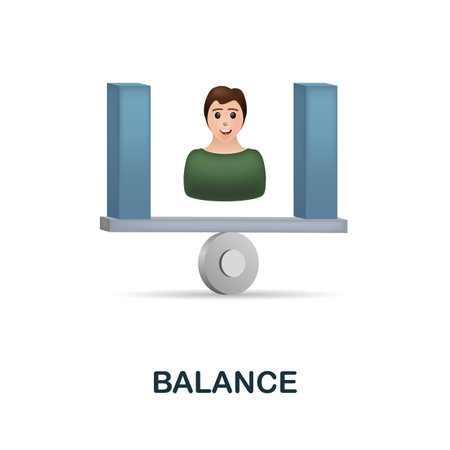 Balance icon. 3d illustration from personal productivity collection. Creative Balance 3d icon for web design, templates, infographics and moreのイラスト素材