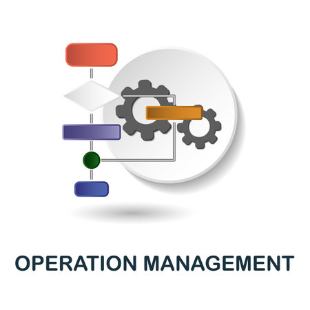 Operation Management icon. 3d illustration from company management collection. Creative Operation Management 3d icon for web design, templates, infographics and moreのイラスト素材