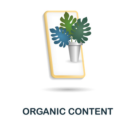 Organic Content icon. 3d illustration from content marketing collection. Creative Organic Content 3d icon for web design, templates, infographics and moreのイラスト素材