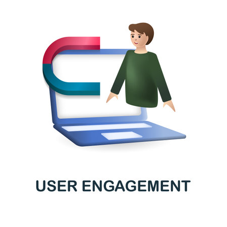 User Engagement icon. 3d illustration from content marketing collection. Creative User Engagement 3d icon for web design, templates, infographics and moreのイラスト素材