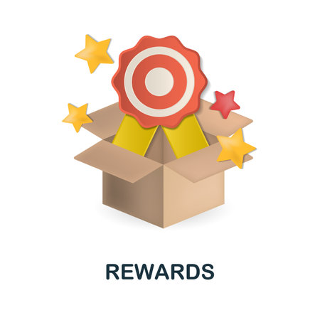 Rewards icon. 3d illustration from crowdfunding collection. Creative Rewards 3d icon for web design, templates, infographics and moreのイラスト素材