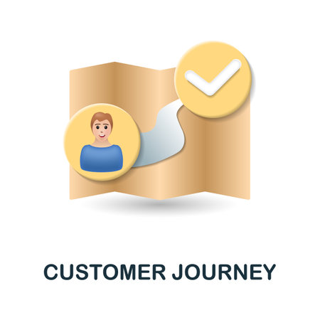 Customer Journey icon. 3d illustration from customer relationship collection. Creative Customer Journey 3d icon for web design, templates, infographics and moreのイラスト素材
