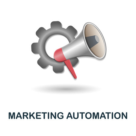 Marketing Automation icon. 3d illustration from customer relationship collection. Creative Marketing Automation 3d icon for web design, templates, infographics and moreのイラスト素材
