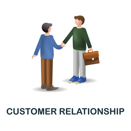 Customer Relationship icon. 3d illustration from customer relationship collection. Creative Customer Relationship 3d icon for web design, templates, infographics and moreのイラスト素材