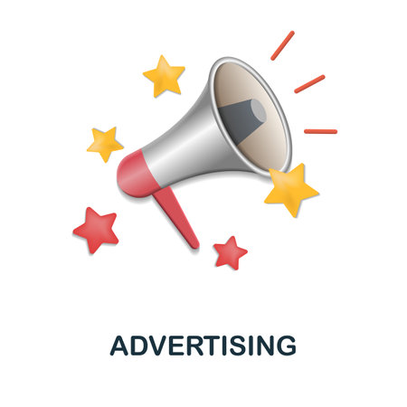 Advertising icon. 3d illustration from digital marketing collection. Creative Advertising 3d icon for web design, templates, infographics and moreのイラスト素材