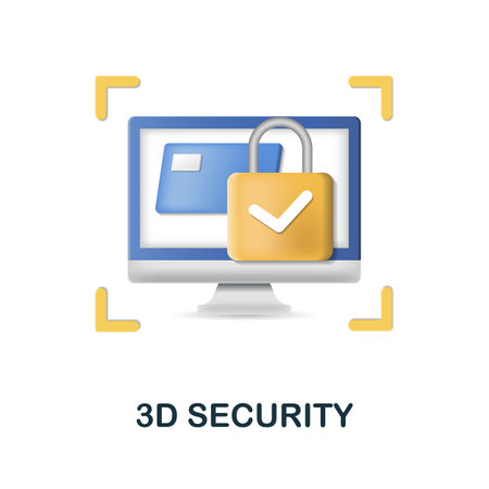 3D Security icon. 3d illustration from e-commerce collection. Creative 3D Security 3d icon for web design, templates, infographics and moreのイラスト素材