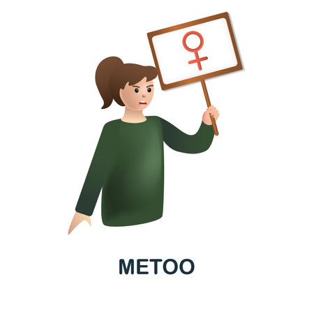 Metoo icon. 3d illustration from harassment collection. Creative Metoo 3d icon for web design, templates, infographics and moreのイラスト素材