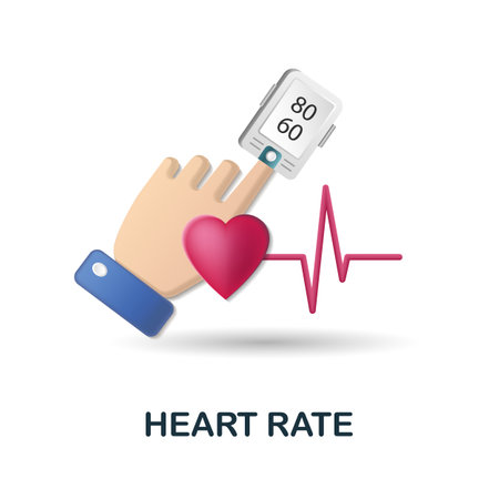 Heart Rate icon. 3d illustration from health check collection. Creative Heart Rate 3d icon for web design, templates, infographics and moreのイラスト素材