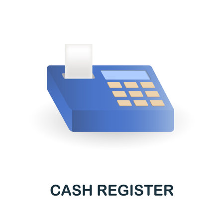 Cash Register icon. 3d illustration from online store collection. Creative Cash Register 3d icon for web design, templates, infographics and moreのイラスト素材