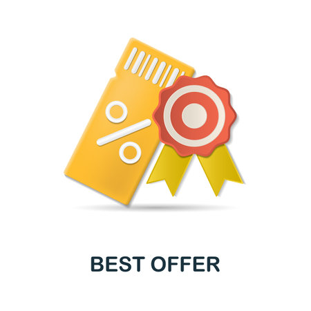 Best Offer icon. 3d illustration from online store collection. Creative Best Offer 3d icon for web design, templates, infographics and moreのイラスト素材