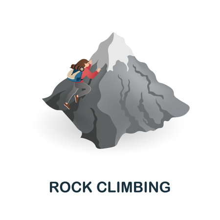Rock Climbing icon. 3d illustration from outdoor recreation collection. Creative Rock Climbing 3d icon for web design, templates, infographics and moreのイラスト素材