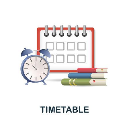 Timetable icon. 3d illustration from back to school collection. Creative Timetable 3d icon for web design, templates, infographics and moreのイラスト素材