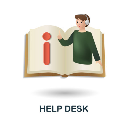 Help Desk icon. 3d illustration from customer support collection. Creative Help Desk 3d icon for web design, templates, infographics and moreのイラスト素材
