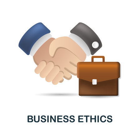 Business Ethics icon. 3d illustration from esg collection. Creative Business Ethics 3d icon for web design, templates, infographics and moreのイラスト素材