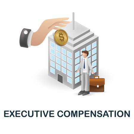 Executive Compensation icon. 3d illustration from esg collection. Creative Executive Compensation 3d icon for web design, templates, infographics and moreのイラスト素材