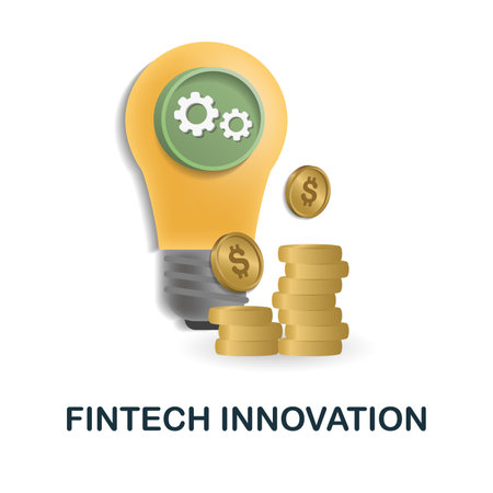 Fintech Innovation icon. 3d illustration from fintech industry collection. Creative Fintech Innovation 3d icon for web design, templates, infographics and moreのイラスト素材