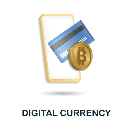 Digital Currency icon. 3d illustration from fintech collection. Creative Digital Currency 3d icon for web design, templates, infographics and moreのイラスト素材