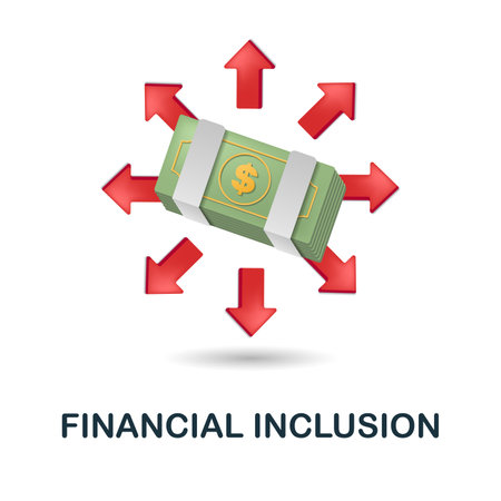 Financial Inclusion icon. 3d illustration from fintech collection. Creative Financial Inclusion 3d icon for web design, templates, infographics and moreのイラスト素材