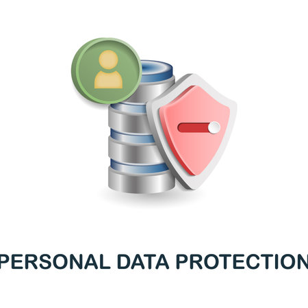 Personal Data Protection icon. 3d illustration from fintech collection. Creative Personal Data Protection 3d icon for web design, templates, infographics and moreのイラスト素材