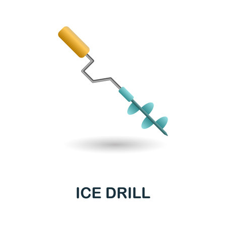 Ice Drill icon. 3d illustration from fishing collection. Creative Ice Drill 3d icon for web design, templates, infographics and moreのイラスト素材