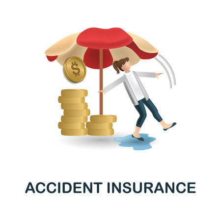Accident Insurance icon. 3d illustration from insurance collection. Creative Accident Insurance 3d icon for web design, templates, infographics and moreのイラスト素材