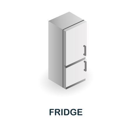 Fridge icon. 3d illustration from kitchen supplies collection. Creative Fridge 3d icon for web design, templates, infographics and moreのイラスト素材