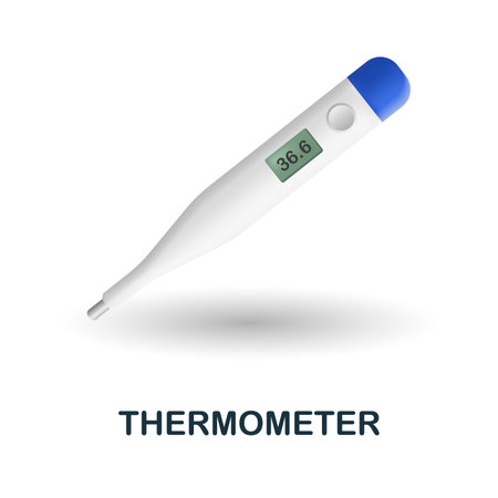Thermometer icon. 3d illustration from medicine collection. Creative Thermometer 3d icon for web design, templates, infographics and moreのイラスト素材